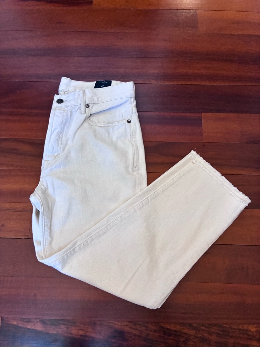 Vince Cream Cropped Ankle Jeans